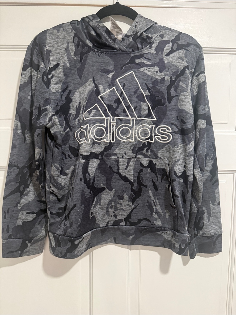 adidas Men’s Grey Camo Crewneck Hoodie Sweatshirt